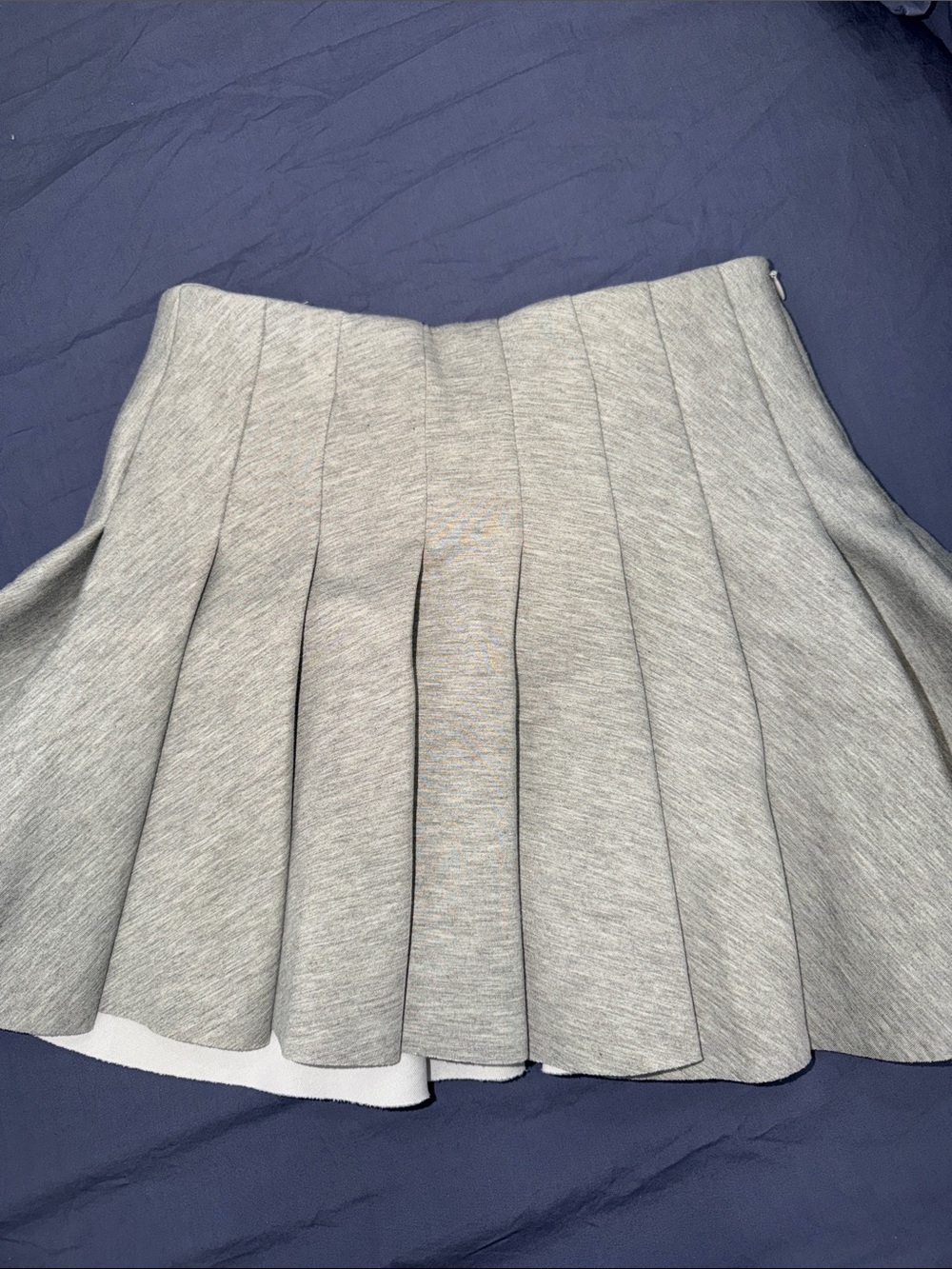Women's Gray Pleated Mini Skirt